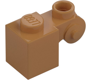 LEGO Beige Moyennement Foncé Brique 1 x 1 x 2 avec Scroll et Tenon ouvert (20310)