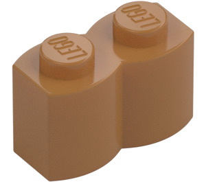 LEGO Carne medio scuro Mattoncino 1 x 2 Log (30136)