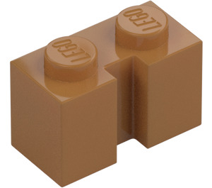 LEGO Beige Moyennement Foncé Brique 1 x 2 avec rainure (4216)