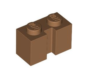 LEGO Medium Dark Flesh Brick 1 x 2 with Groove (4216)