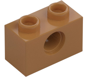 LEGO Medium Mörk Hud Kloss 1 x 2 med Hål (3700)