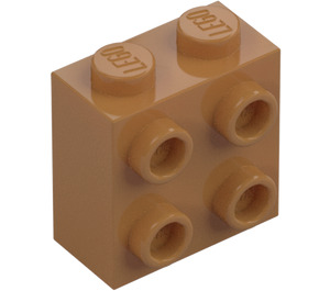 LEGO Medium Dark Flesh Brick 1 x 2 x 1.6 with Studs on One Side (1939 / 22885)