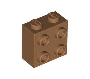LEGO Medium Dark Flesh Brick 1 x 2 x 1.6 with Studs on One Side (1939 / 22885)