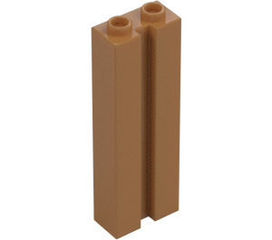 LEGO Medium mørkt kød Klods 1 x 2 x 5 med rille (88393)