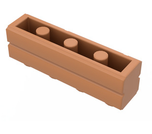 LEGO Medium Dark Flesh Brick 1 x 4 with Embossed Bricks (15533)