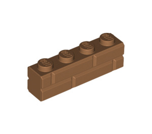LEGO Medium Dark Flesh Brick 1 x 4 with Embossed Bricks (15533)