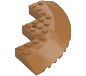 LEGO Medium Dark Flesh Brick 10 x 10 Round Corner with Tapered Edge (58846)