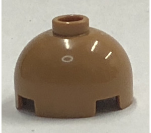 LEGO Medium Dark Flesh Brick 2 x 2 Round with Dome Top (Safety Stud, Axle Holder) (3262 / 30367)