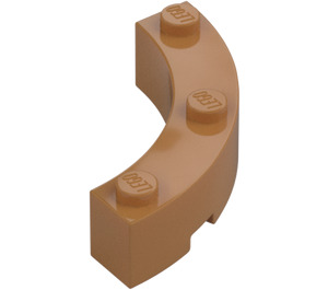 LEGO Carne medio scuro Mattoncino 4 x 4 Rotondo Angolo (Largo con 3 Bottoncini) (48092 / 72140)