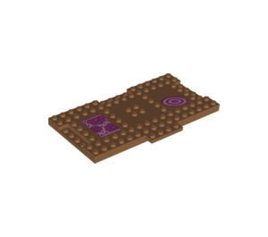 LEGO Medium Mörk Hud Kloss 8 x 16 med 1 x 4 Sections för Inter-Låsning med Floor Mats (18922 / 21441)