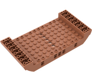 LEGO Mittleres dunkles Fleisch Mitte Hull 8 x 16 x 2.3 mit Löcher (95227)