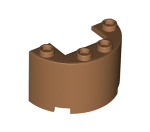 LEGO Mittleres dunkles Fleisch Zylinder 2 x 4 x 2 Hälfte (24593 / 35402)