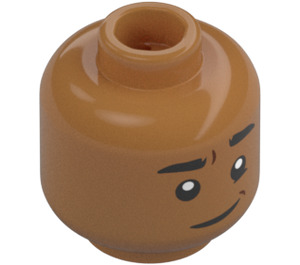 LEGO Medium mørk hud Dean Thomas Minifigur Hode (Forsenket solid knott) (3626 / 79150)