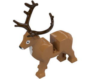 LEGO Středně tmavá tělová Deer s Reindeer Bílá Patch (51591 / 69060)