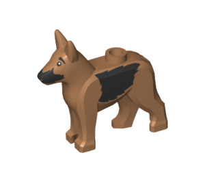 LEGO Medium donker vleeskleurig Hond - Alsatian met Zwart Bont (27099 / 92586)