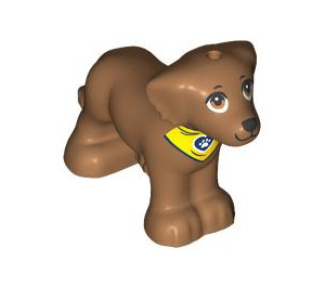 LEGO Mittleres dunkles Fleisch Hund mit Gelb Schal (105844)