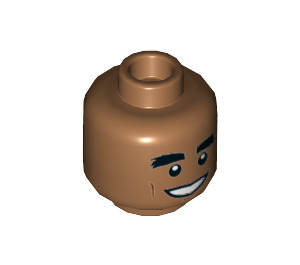 LEGO Medium Dark Flesh El Dorado Minifigure Head (Recessed Solid Stud) (3626 / 36054)