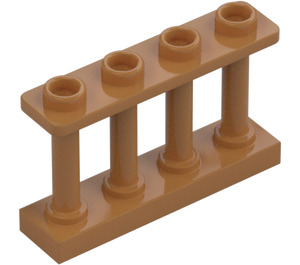 LEGO Medium Dark Flesh Fence Spindled 1 x 4 x 2 with 4 Top Studs (15332)