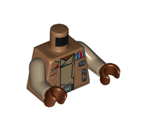 LEGO Medium mørkt kød Finn med Dark Blå Ben Minifig Torso (973 / 76382)