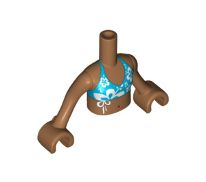 LEGO Carne oscura medio Friends Torso, con Bikini Parte superior con Flores Patrón (92456)