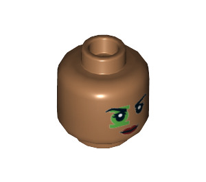 LEGO Medium Dark Flesh Green Lantern (Jessica Cruz) Minifigure Head (Recessed Solid Stud) (3626 / 38610)