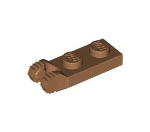 LEGO Mittleres dunkles Fleisch Scharnier Platte 1 x 2 mit Verriegelt Finger mit Nut (44302)