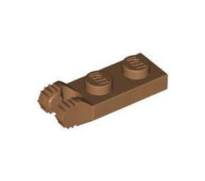 LEGO Mittleres dunkles Fleisch Scharnier Platte 1 x 2 mit Verriegeln Finger ohne Kante (44302 / 54657)