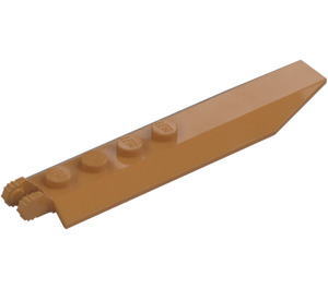 LEGO Medium mørkt kød Hængsel Plade 1 x 8 med Vinklet Side Extensions (Firkantet plade under) (14137 / 50334)