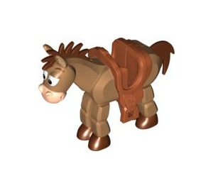LEGO Chair moyenne foncée Cheval avec Brown Cheveux et Saddle (88007)