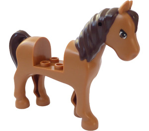 LEGO Beige Moyennement Foncé Cheval avec Dark Marron Mane (93085)