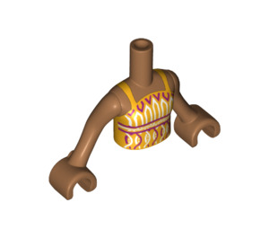 LEGO Mittleres dunkles Fleisch Joanna Torso, mit Rot und Weiß Brodery Muster (92456)