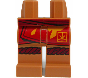 LEGO Medium donker vleeskleurig Kai Heupen en benen met Donkerrood Sash  (3815 / 81595)