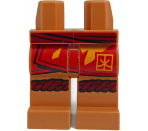 LEGO Medium Dark Flesh Kai Hips and Legs with Dark Red Sash  (3815 / 81595)