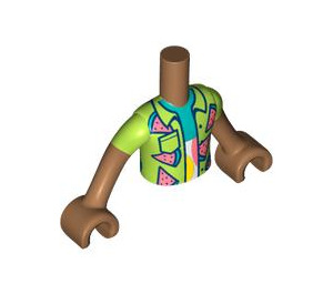 LEGO Medium Dark Flesh Leo (Lime Shirt with Water Melon Slices) Friends Torso (Boy) (73161)