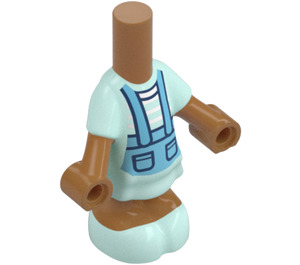 LEGO Beige Moyennement Foncé Micro Corps avec Layered Jupe avec Bleu Suspenders (105993)