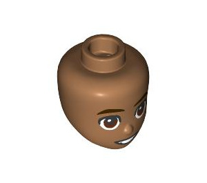 LEGO Medium Dark Flesh Minidoll Head with Young face with brown eyes (92198 / 103339)