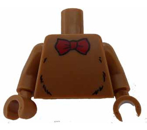 LEGO Medium Dark Flesh Minifig Torso with Red Bow Tie (973)