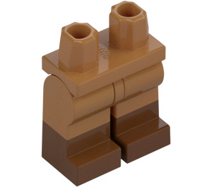 LEGO Medium donker vleeskleurig Minifiguur Heupen en benen met Reddish Bruin Boots (21019 / 77601)