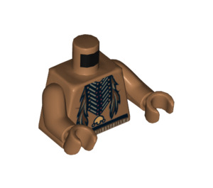 LEGO Medium mørkt kød Minifigur Torso Tonto med Indian Fjer (76382)