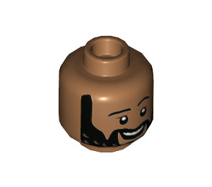 LEGO Středně tmavá tělová Mo Morrison Minifigurka Hlava (Zapuštěný pevný cvoček) (3626 / 93264)