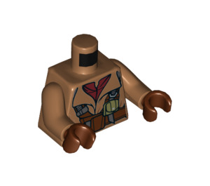 LEGO Medium Dark Flesh Naboo Fighter Pilot with Medium Dark Flesh Jacket Minifig Torso (973 / 76382)