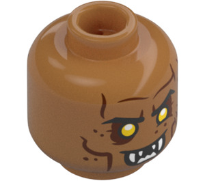 LEGO Medium Dark Flesh Orc Minifigure Head (Safety Stud) (3274 / 108343)