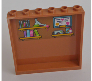 LEGO Carne oscura medio Panel 1 x 6 x 5 con Tres Shelves Pegatina (59349)