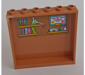 LEGO Chair moyenne foncée Panneau 1 x 6 x 5 avec Trois Shelves Autocollant (59349)