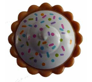 LEGO Medium Dark Flesh Pie with White Cream Filling with Sprinkles (12163)