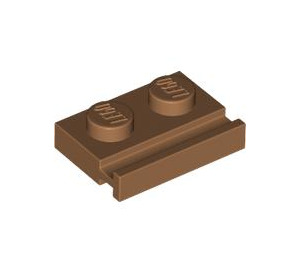 LEGO Mittleres dunkles Fleisch Platte 1 x 2 mit Tür Rail (32028)