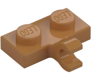 LEGO Mittleres dunkles Fleisch Platte 1 x 2 mit Horizontaler Clip (11476 / 65458)