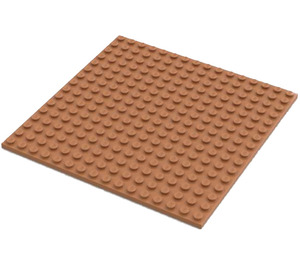 LEGO Medium donker vleeskleurig Plaat 16 x 16 met ribben aan de onderkant (91405)