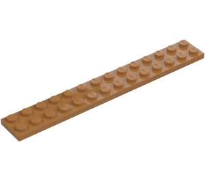 LEGO Mittleres dunkles Fleisch Platte 2 x 14 (91988)