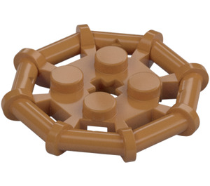 LEGO Medium donker vleeskleurig Plaat 2 x 2 met Staaf Kader Octagonal (ronde noppen) (75937)